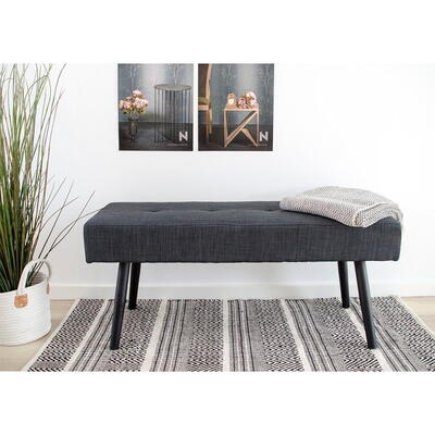 Skiby Bænk i mørkegråt stof  