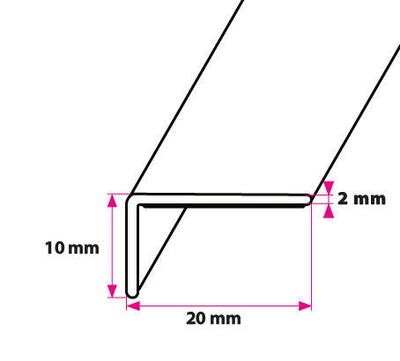 10x20 mm. Vinkel selvklæbende 