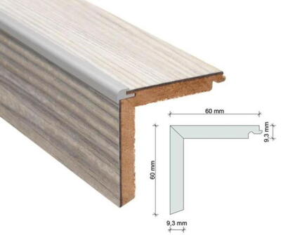 Trappeafslutningskant - Disano ClassicAqua m. beskyttelsesprofil