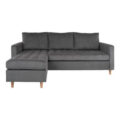 Firenze Sofa, Mørkegrå fløjl med træben 