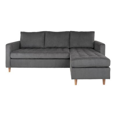 Firenze Sofa, Mørkegrå fløjl med træben 