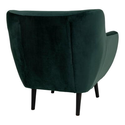 Monte Lænestol, Mørkegrøn velour med sorte ben 
