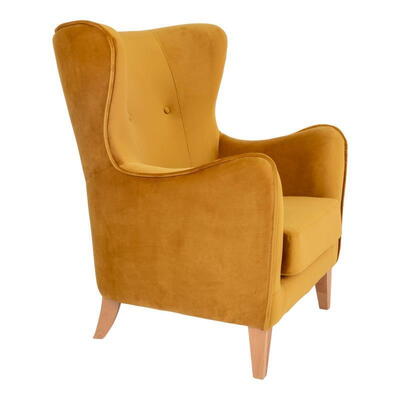 Campo Lænestol, Sennepsgul velour med træben 