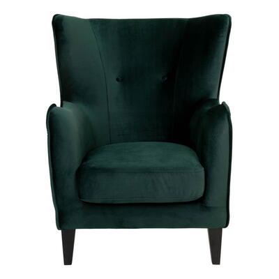 Campo Lænestol, Mørkegrøn velour med sorte ben 