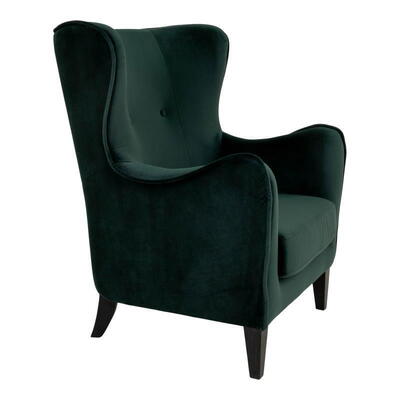 Campo Lænestol, Mørkegrøn velour med sorte ben 