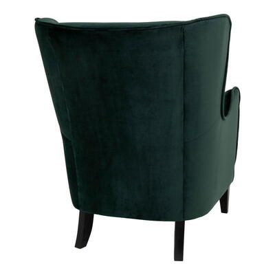 Campo Lænestol, Mørkegrøn velour med sorte ben 