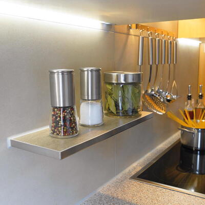 Rustfri stål hylde til klinker