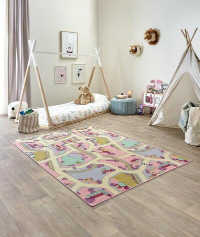 Gulvtæppe - Playtime Pink Sand