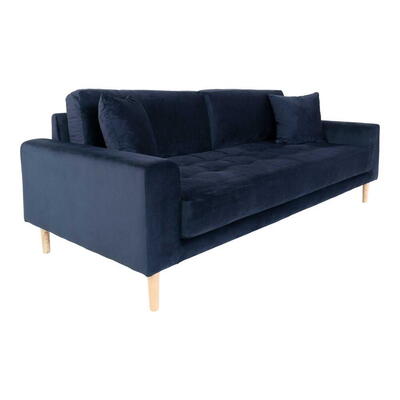 Lido 3 Personers Sofa - Sofa i mørkeblåt velour 