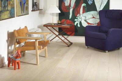 Dane-Wood Eg Prima plank 240 mm. hvid lak - UDSOLGT TIL UGE 19