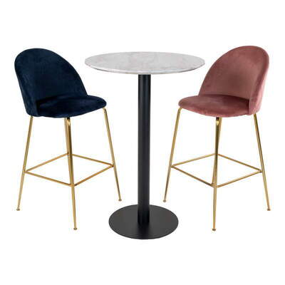 Bolzano Barbord med top i marmor look 