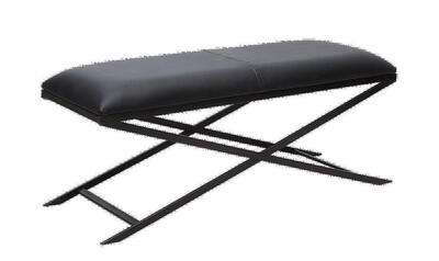 Melissa bænk, Sort læder sæde