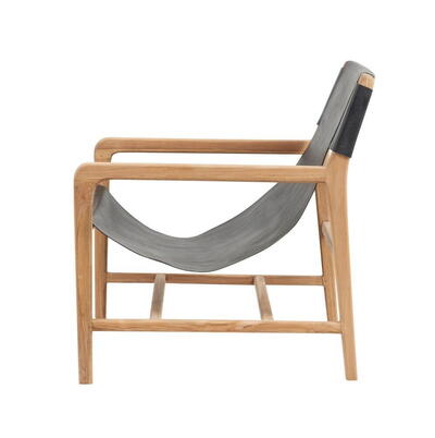 Charleston Lounge stol, Sort læder