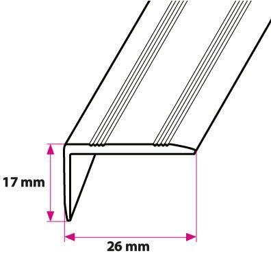 26x17 mm. Vinkelprofil - uden huller 
