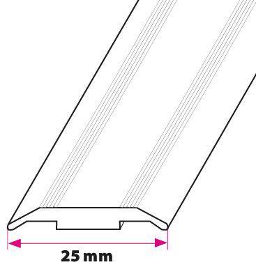 25 mm. flad overgang u/huller 
