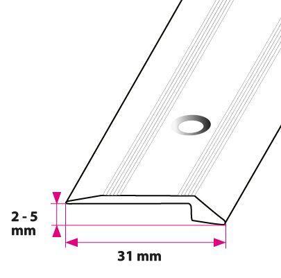 2-5 mm overgang m/næb Mat Alu