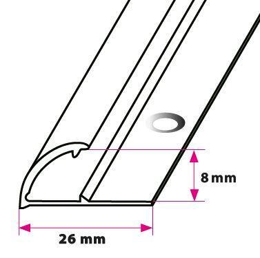 8 mm Klemmeprofil Mat Alu