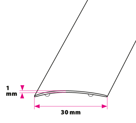 30 mm Buet overgang Rustfrit Stål