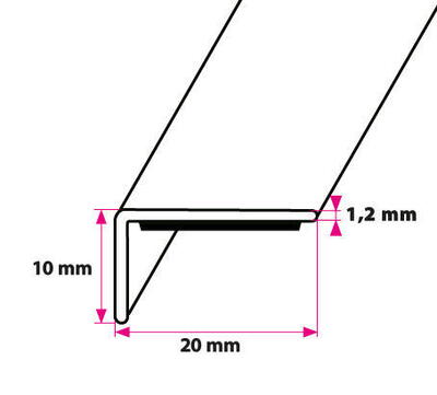 10 x 20 mm Vinkel Natur Eg