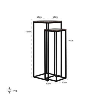 Søjlebord Dalton sæt af 2