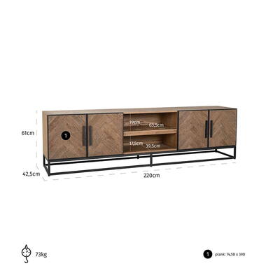 TV møbel Herringbone 4-døre