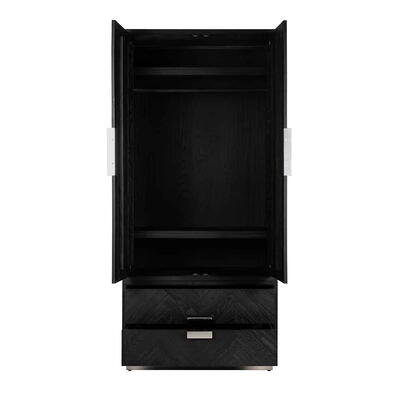 Garderobeskab Blackbone Sølv 2-Døre 2-skuffer