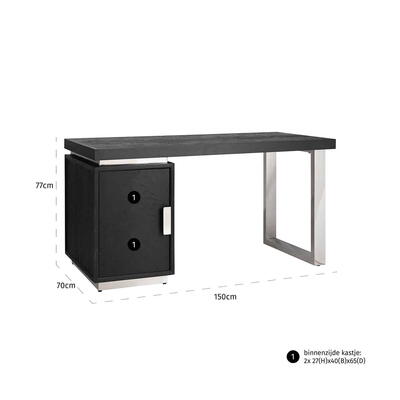 Skrivebord Blackbone Sølv 1-Dør