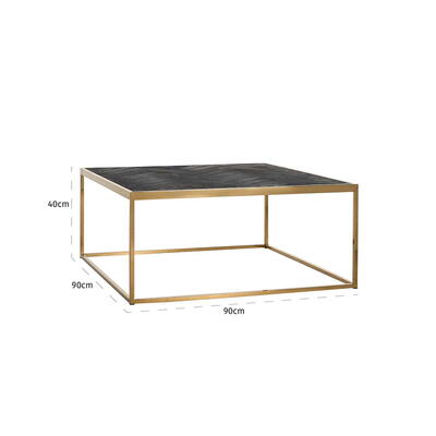 Sofabord Blackbone guld 90x90 cm.