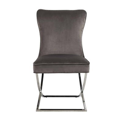 Stol Chelsea sten, fløjl, sølv, brandhæmmende