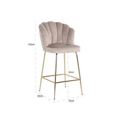 Barstol Pippa Khaki, Velvet guld