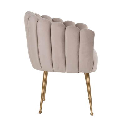 Stol Farah Khaki Velvet, børstet guld