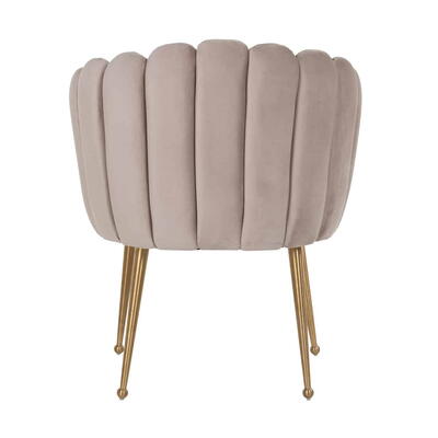 Stol Farah Khaki Velvet, børstet guld