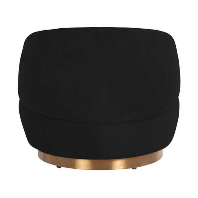 Swivel lænestol Teddy Black Teddy / Børstet Guld