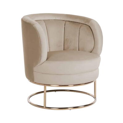 Lænestol Felicia Khaki Velvet / Guld