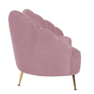 Sofa Cosette 3-Seats Pink Velvet / Guld