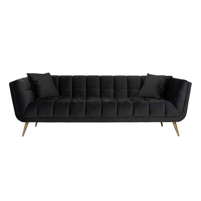 Sofa Huxley Antraciet Velvet / Børstet Guld
