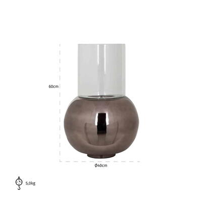 Hurricane Orren Black nikkel lysestage