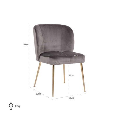 Stol kanon sten, børstet guld