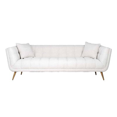 Sofa Huxley White Bouclé / Børstet Guld