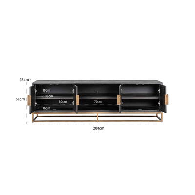 TV møbel Blackbone Brass 4-Døre 200