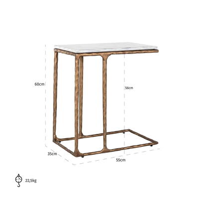 Sofabord stål Smith messing