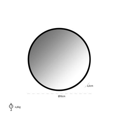 Maeron Spejl  Black Ø70