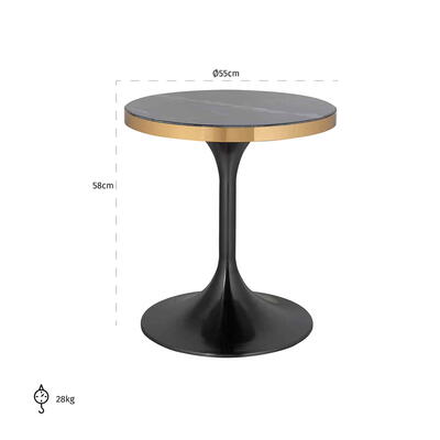 Hjørnebord Iroca 55ø