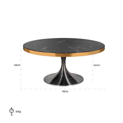 Rundt Sofabord Iroca Ø90 cm.