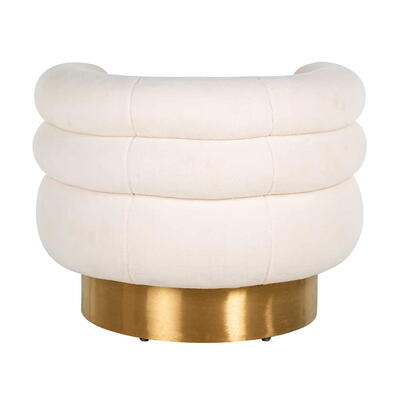 Swivel lænestol Fayah White Teddy / Børstet Guld