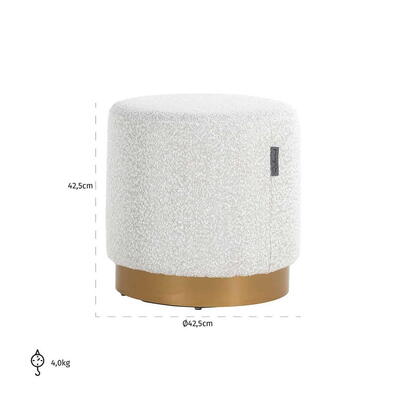 Emmy Puf White Bouclé