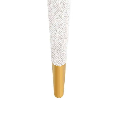 Spisebordsstol Gia hvid bouclé, brandhæmmende