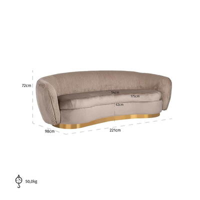 Sofa Waylon Nougat Velvet + Ribben