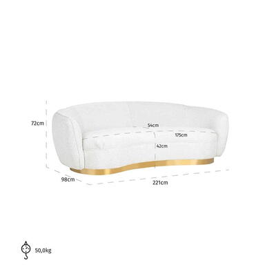 Sofa Waylon White Bouclé