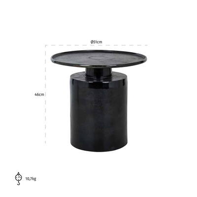 Griffin 50ø sort Hjørnebord